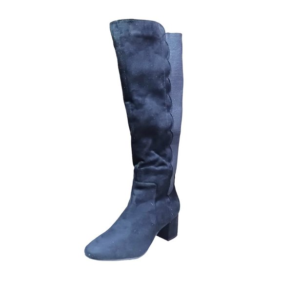 * NWOT EY Boutique black suede look Boots Size 10 - Picture 4 of 6